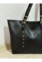 Large Size Soft Leather Women's Shoulder Bag with Belt Detail - 3