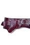 Women's Red Textured Buckle Asymmetrical Leather Belt - Ruelle Design Corset Belt - Standard Size - 2
