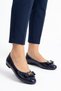 Komes Thin Bow Medium Buckle Women's Ballerina Flats Navy Blue Croka