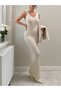Women's Cream Baklava Patterned Knitwear Double Set - 2