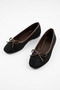 Renola Women's Bow-Tie Ballerinas Black Suede - 2