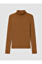Two Mt Shop Quality Lcw Vision Brown Ribbed Plain Super Skinny & Extra Narrow Long Sleeve Women's Bod - 5