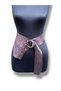 Women's Purple Textured Round Buckle Wide Leather Belt - Evelisse Asymmetrical Design Corset Belt - Standard - 3