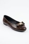 Komes Thin Bow Medium Buckle Women's Babet Brown Croka - 3