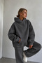 Unisex Smoked Soft Fabric Oversize Fit Fleece Lined Hooded Sweatshirt Hoodie - 4