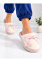 Women's Plush Lace Bow Detailed Winter House Slippers Dowry Slippers Gift Slippers Stc1368 - 2