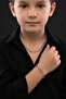 Boy's Silver Color Stainless Steel Italian Figaro Model Necklace Bracelet - 3