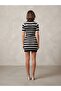 Women's Openwork Collared Short Sleeve Knitwear Dress - 3