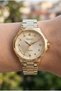 Luxury Looking Gold Women's Wristwatch |   34 mm Steel Band, Stone Detailed Dial - 5