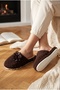 Women's Brown Plush Rose Detailed House Slippers - 3