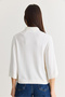 Women's Ecru Polo Collar Buttoned Bat Sleeve Mercerized Knitwear Blouse 2855 60286577 - 7