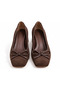 Women's Stylish Bow Detailed Square Toe Block Heeled Casual Shoes - 5