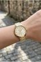 Luxury Looking Gold Women's Wristwatch |   34 mm Steel Band, Stone Detailed Dial - 4