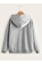 Gray Hooded Unisex Zippered Jacket with Inner Lining - 2