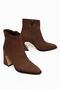 Brown Suede Women's Thick Heeled Boots