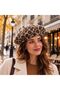 Spk-12009 Brown Leopard Patterned Premium Soft Textured Painter's Hat |   Eos Collective