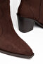 Women's Cowboy Boots Pointed Toe Thick Heel Simple Western Boots - 5
