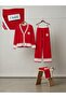 Women's Gold Buttoned Knitwear Top and Bottom Set - 4