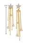 Gold Color Chain Hanging Stone Star Earrings Acr9722 - 3