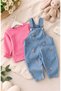 Floral Long Sleeve 2-Piece Salopet Jumpsuit Baby Girl Kids Set