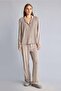 Regular Fit Striped Long Sleeve Buttoned Velvet Pajama Set H6491Ax26Au - 2