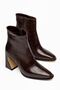 Brown Crocodile Women's Thick Heeled Boots - 4