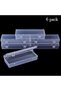 6 Pcs Small Plastic Storage Containers, with Hinged Lids, Rectangle Clear Plastic Boxes for - 4