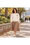 Sweat Embroidered Shawl with Pattern - Thick Series - Cream - 4