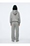 Relaxed Fit Zippered Hooded Gray Sweatshirt - 3