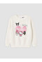 Two Mt Shop Quality Ecru 3 Thread Printed Standard & Regular Girls' Sweatshirt