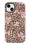 iPhone 15 Compatible - Pink Floral Leopard, Double Layer Cover, Glossy Surface Protective Case
