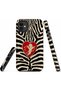 iPhone 11 Compatible - Zebra Heart, Double Layer Cover, Glossy Surface Protective Case