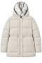 Women's Hooded Fur Detailed Long Puffer Coat with Adjustable Waist.