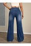 Women's High Waist Elastic Wide Leg Jeans - 7