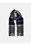 Rmz Gi̇yi̇m Farkiyla Checkered Embroidered Men's Knitwear Scarf - 2