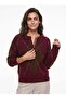 Burgundy Brown Stretchy Knitwear Textured Crew Neck Eleven-Button Diamond Pattern Sweater