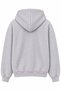 Gray Cotton Blend Hooded Collar Drop Shoulder Oversize Kangaroo Pocket Printed Sweatshirt - 2
