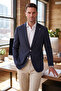 Men's Slim Fit Lycra Dark Navy Blue Blazer Jacket – Sport Jacket with Metal Buttoned Pocket Pouch 2600828