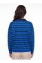 Saks Acrylic Textured Polo Neck Low Shoulder Striped Basic Standard Fit Knitted Sweater - 2