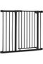 Baby Gate for Doors and Stairs Close N Stop inclusive 21 cm Extension, Child Stair Gate for Widths 96 to 101 cm, Pressure Fit - No Screws, One-Handed Opening to Both Sides, Metal, Black
