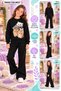 Winter, Spring, and Autumn Girls' Black Spanish Flared Bottoms and Black Sweat Top - 2