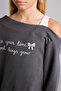 Off-The-Shoulder Bow and Printed Sweatshirt for Girls I7427A826Au - 4