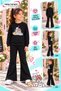 Winter, Spring, and Autumn Girls' Black Spanish Flared Bottoms and Black Sweat Top - 2
