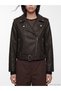 Quality Parts Biker Roba Collar Women's Leather Look Jacket from Çelebi Store - 5