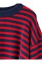 Livia Oversize Striped Knitwear Sweater Women's Red - Navy Blue - 7