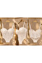 White Lace Stone Detailed Underwire Bustier Corset - 3