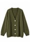 Doris Oversize V-Neck Buttoned Knitwear Cardigan Women's Khaki