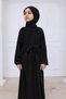 Reglan Sleeve Gathered Girl's Dress - Black - 6