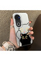 Vivo V50 Compatible Simple Striped Cute Black Cat Impact Wear-Resistant Art Print