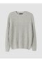 Beige crew neck Corded Fabric men's knit sweater - 4